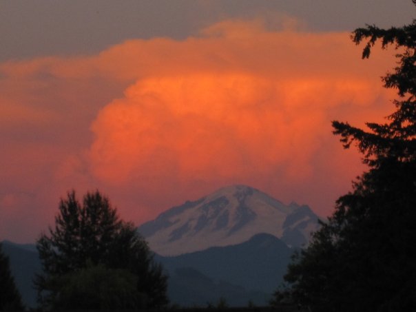 Mt Baker at dusk-photo by Nate Gibson
