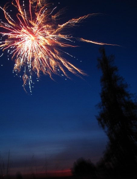 Fireworks on our farm's hill taken by Nate Gibson