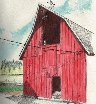 barn Watercolor of our hay barn by Dick Laninga