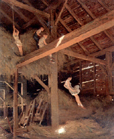 children-playing-in-hay-loft children-playing-in-hay-loft