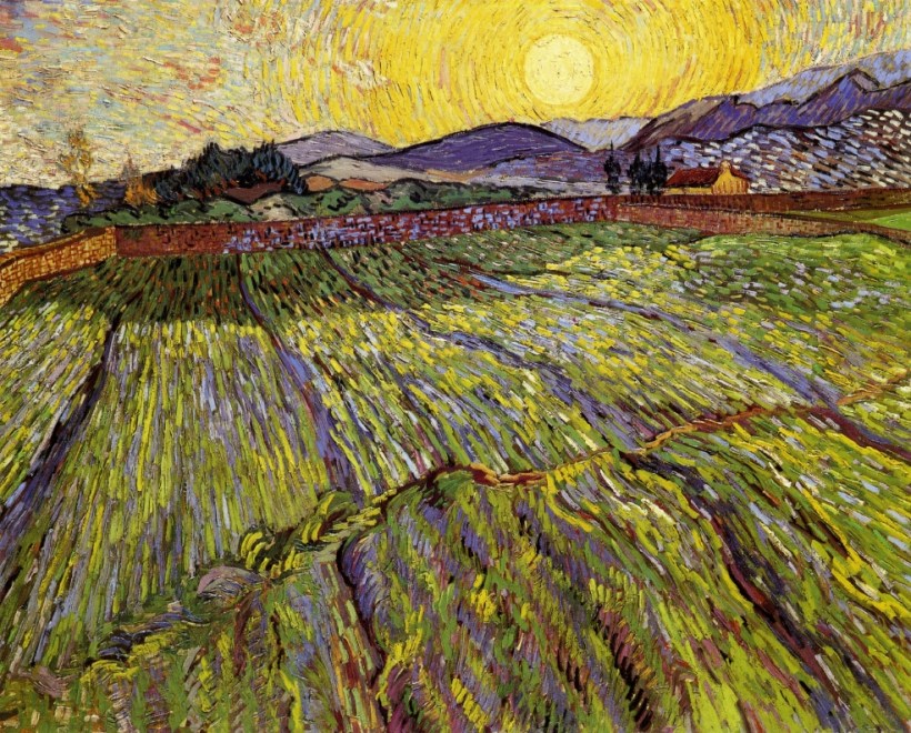 Enclosed field with rising sun --Van Gogh