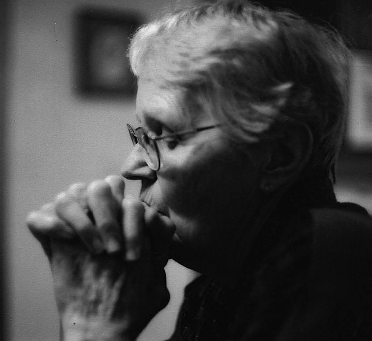 portrait of Dan's mom, Emma Gibson, praying,  by granddaughter Sara Lenssen